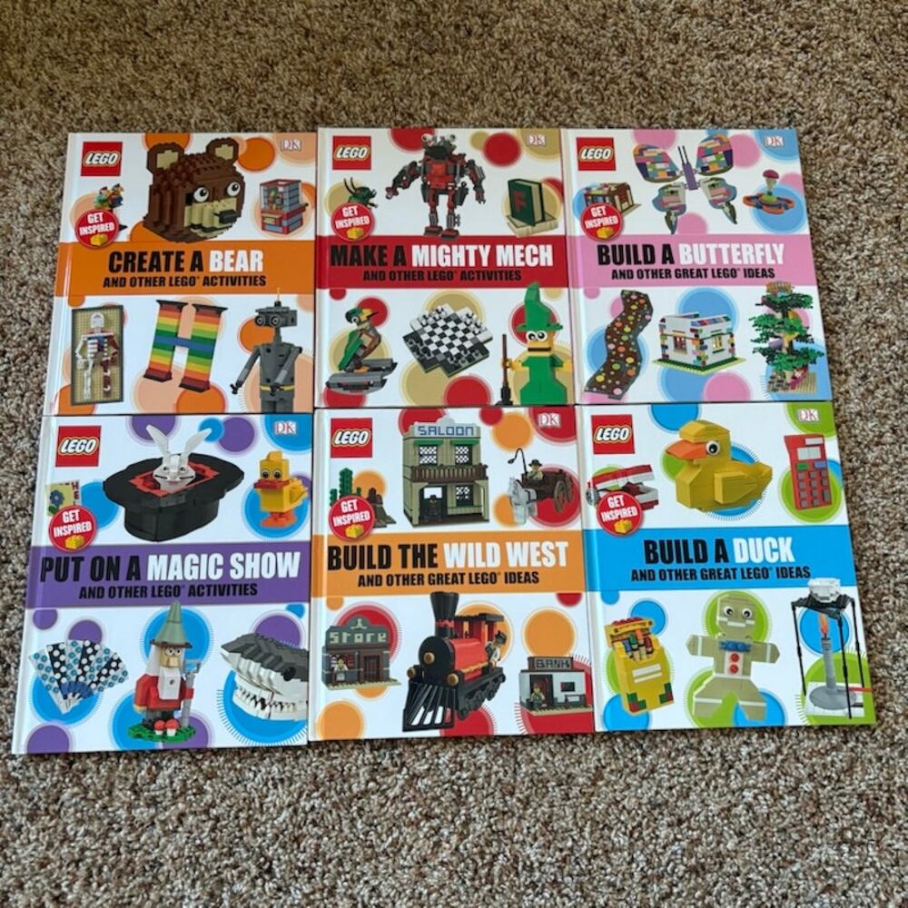 LOT of 6 LEGO DK Books Hardcover Lego Activities - Build Create Make Ideas